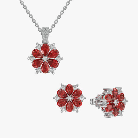 Uranus Ruby Jewelry Half Set